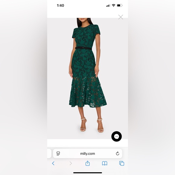 aya muse dress green Bubbleroom occasion – Lace Long Sleeve Midi Dress – campaign-outlet – Green